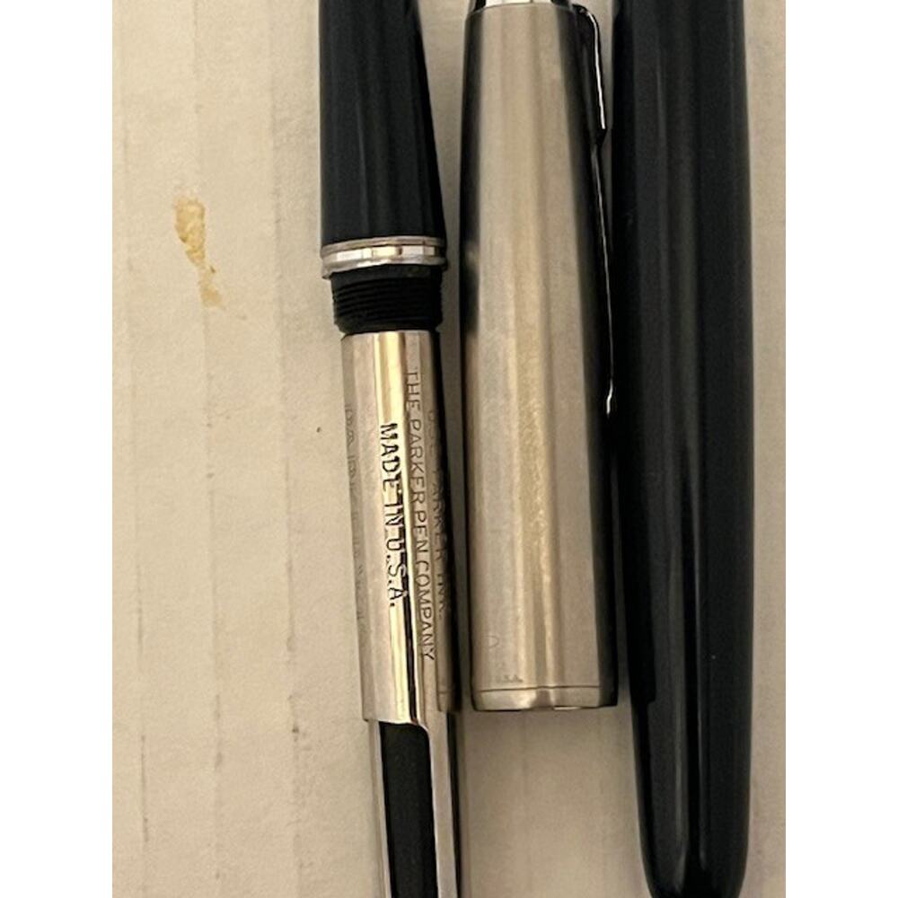 VINTAGE PARKER 51 Fountain Pen Black Lustraloy Cap Aerometric Filler MADE IN USA